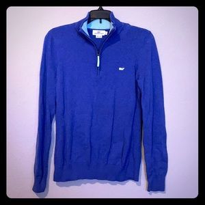 Vineyard Vines Blue 1/4 Zip Sweater
